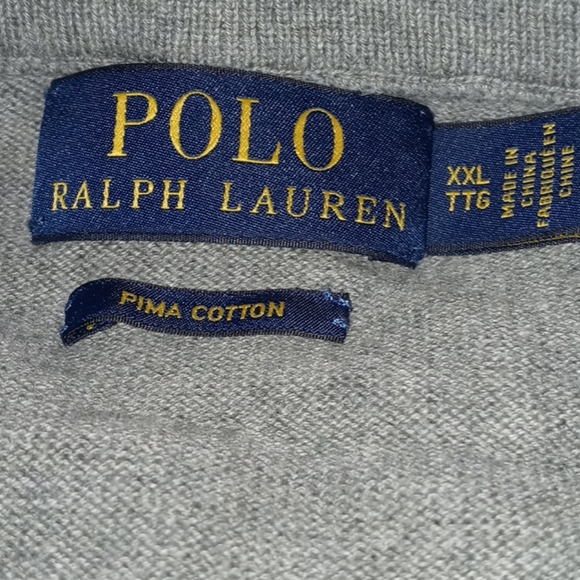Mens Polo V Neck Sweater - Picture 3 of 6